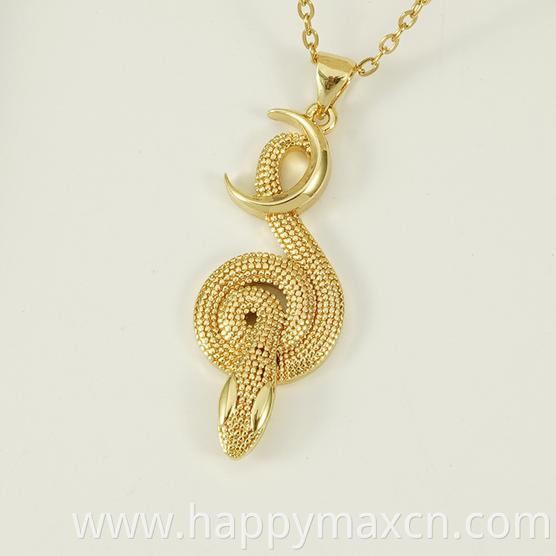 Wholesales fashion hip hop gold cobra snake pendant bendy snake necklace